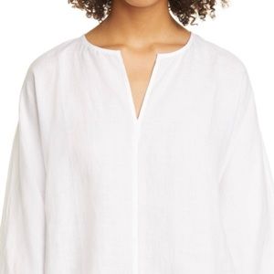 Eileen Fisher Linen Split Neck Tunic |